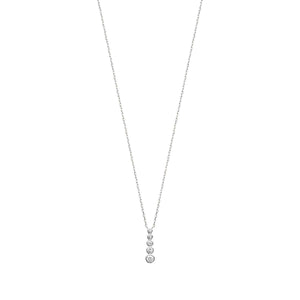 Mystigrey Elizabeth .925 Sterling Silver Plated Rhodium Necklace for Women with Cubic Zirconia - Vertical