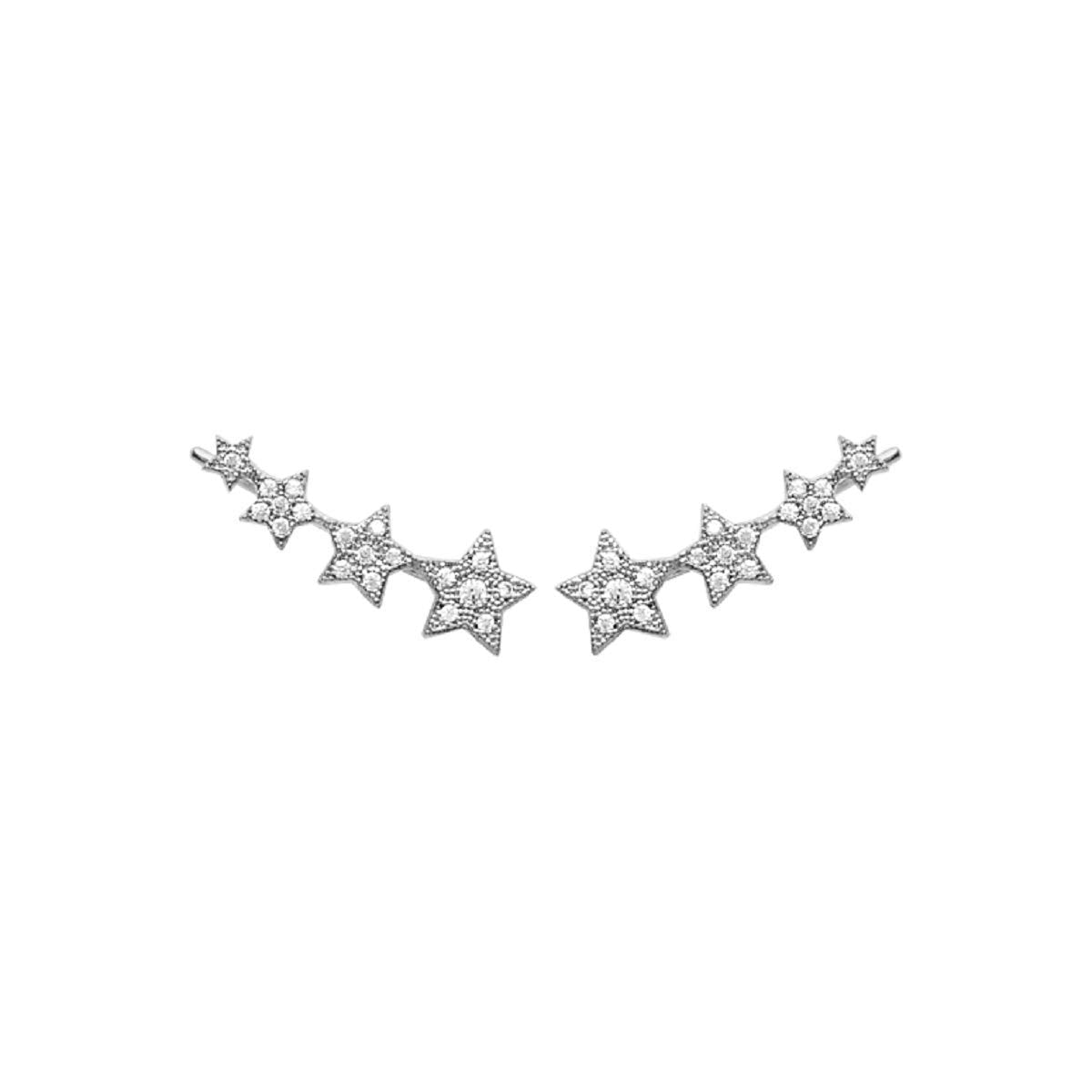 Stella Dangling Star Earrings in 925 Sterling Silver Plated Rhodium or 18K Gold Plated