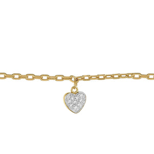 Mystigrey Milena Heart 18K Gold Plated Anklet With Cubic Zirconia