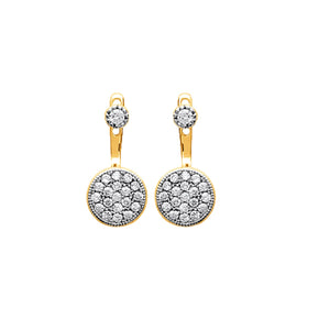 Mystigrey Amie .925 Sterling Silver Plated Rhodium Jacket Earrings for Women with Cubic Zirconia