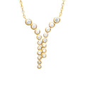 Elizabeth Dual Vertical Necklace in 925 Sterling Silver Plated Rhodium or 18K Gold Plated
