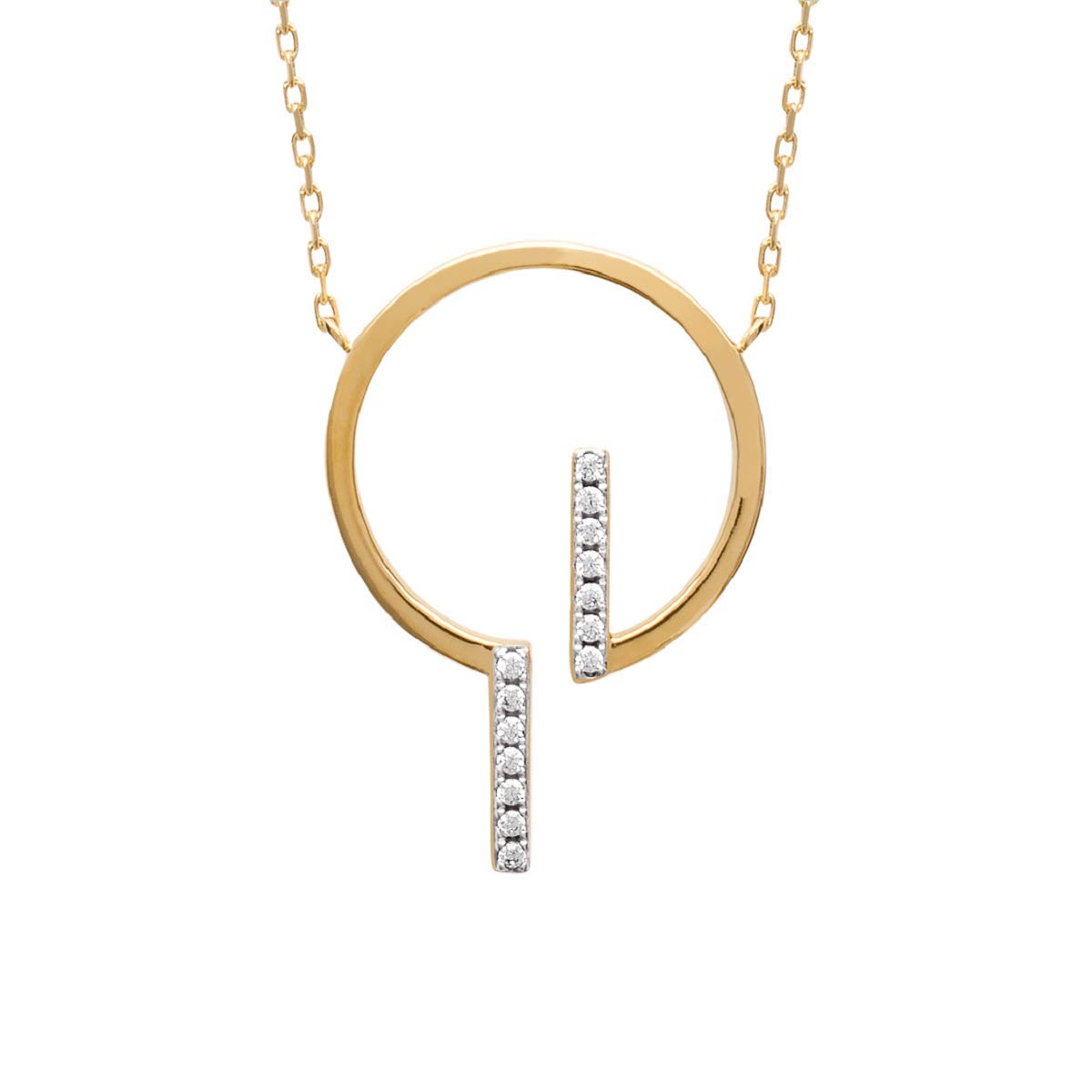 Gaelle Necklace in 925 Sterling Silver Plated Rhodium or 18K Gold Plated, view 2