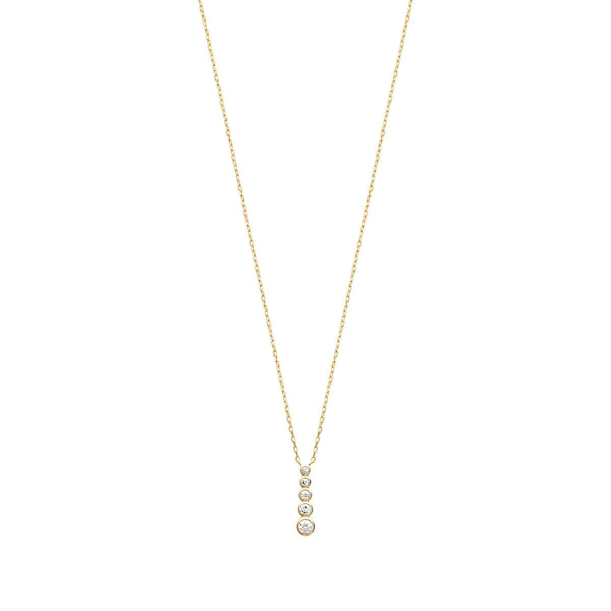 Elizabeth Vertical Necklace in 925 Sterling Silver Plated Rhodium or 18K Gold Plated, view 2