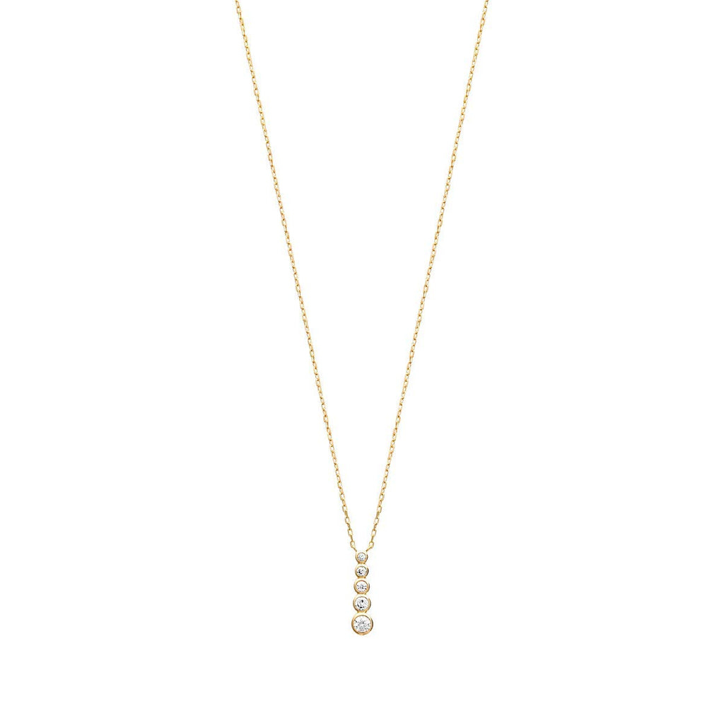 Elizabeth Vertical Necklace in 925 Sterling Silver Plated Rhodium or 18K Gold Plated, view 2