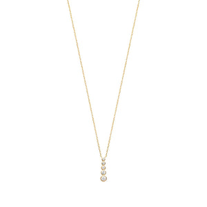 Mystigrey Elizabeth 18K Gold Plated Necklace for Women with Cubic Zirconia - Vertical