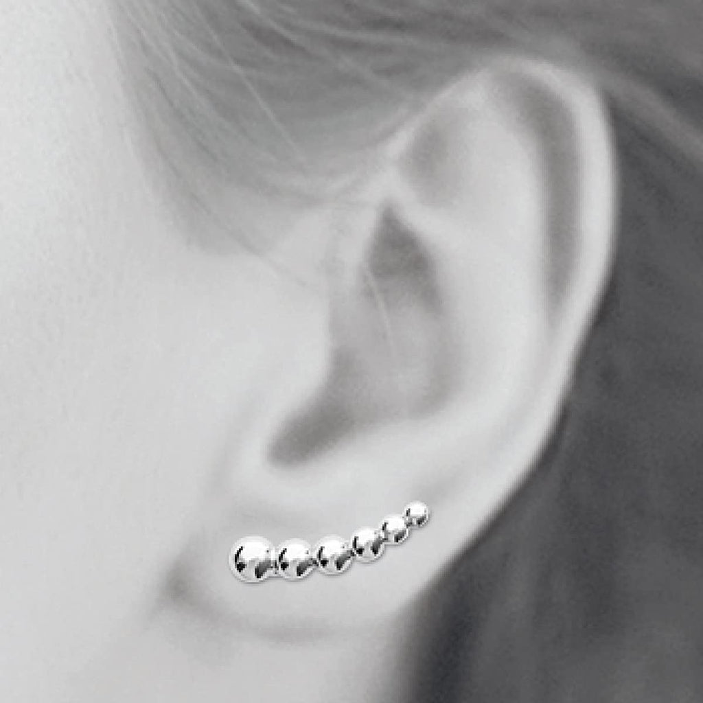 Olivia Climber Earrings in 925 Sterling Silver Plated Rhodium or 18K Gold Plated, view 10