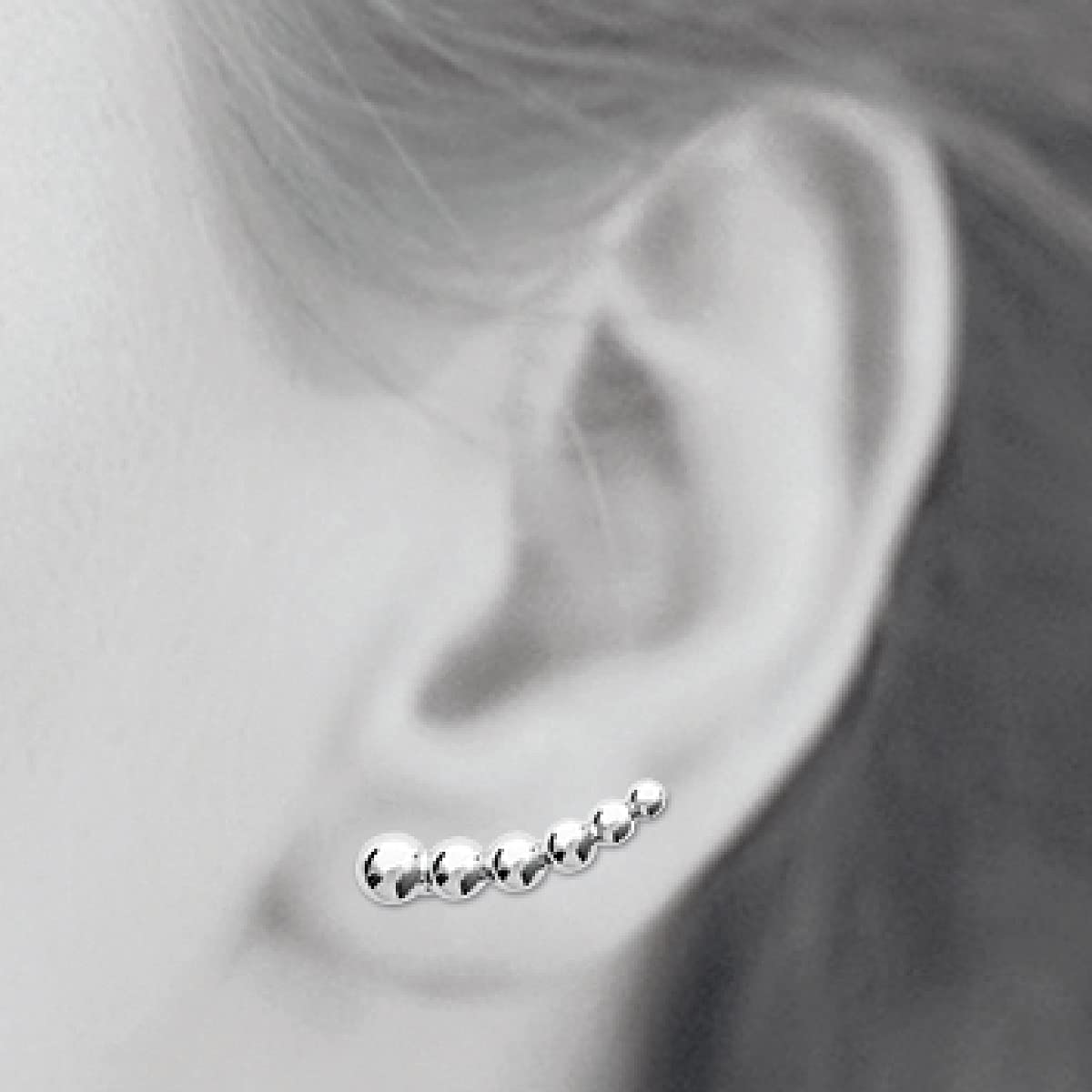 Olivia Climber Earrings in 925 Sterling Silver Plated Rhodium or 18K Gold Plated, view 10