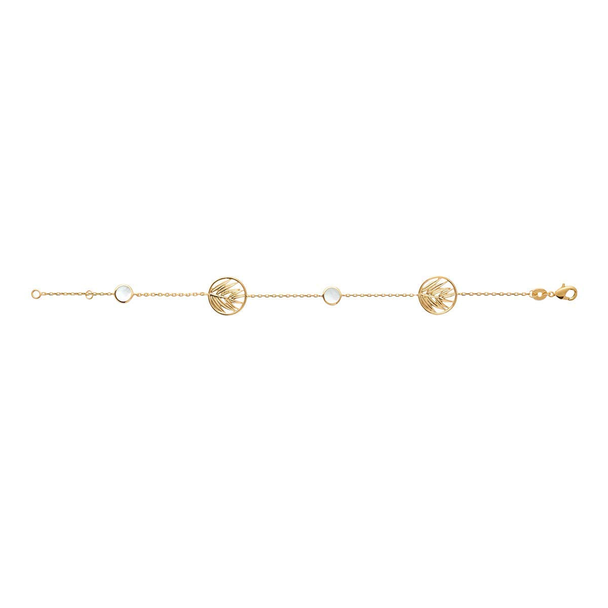 Tamara Mother of Pearl Bracelet in 925 Sterling Silver Plated Rhodium or 18K Gold Plated, view 4