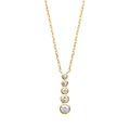 Elizabeth Vertical Necklace in 925 Sterling Silver Plated Rhodium or 18K Gold Plated