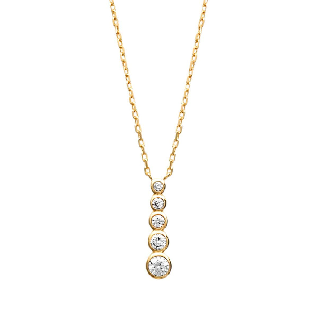 Elizabeth Vertical Necklace in 925 Sterling Silver Plated Rhodium or 18K Gold Plated