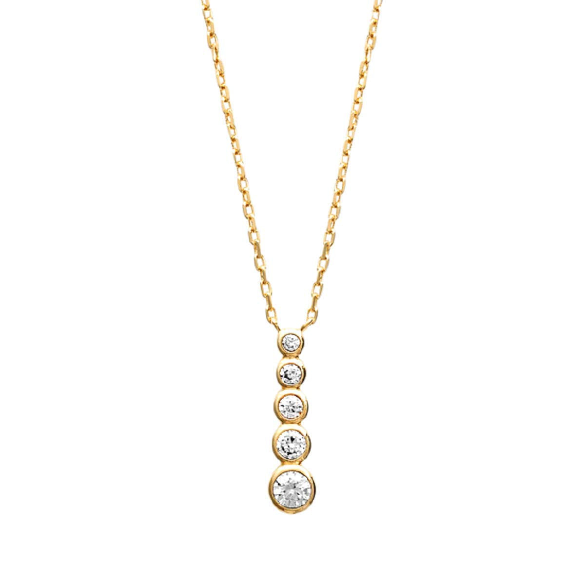 Elizabeth Vertical Necklace in 925 Sterling Silver Plated Rhodium or 18K Gold Plated