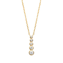 Load image into Gallery viewer, Mystigrey Elizabeth 18K Gold Plated Necklace for Women with Cubic Zirconia - Vertical
