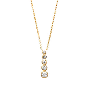 Mystigrey Elizabeth 18K Gold Plated Necklace for Women with Cubic Zirconia - Vertical