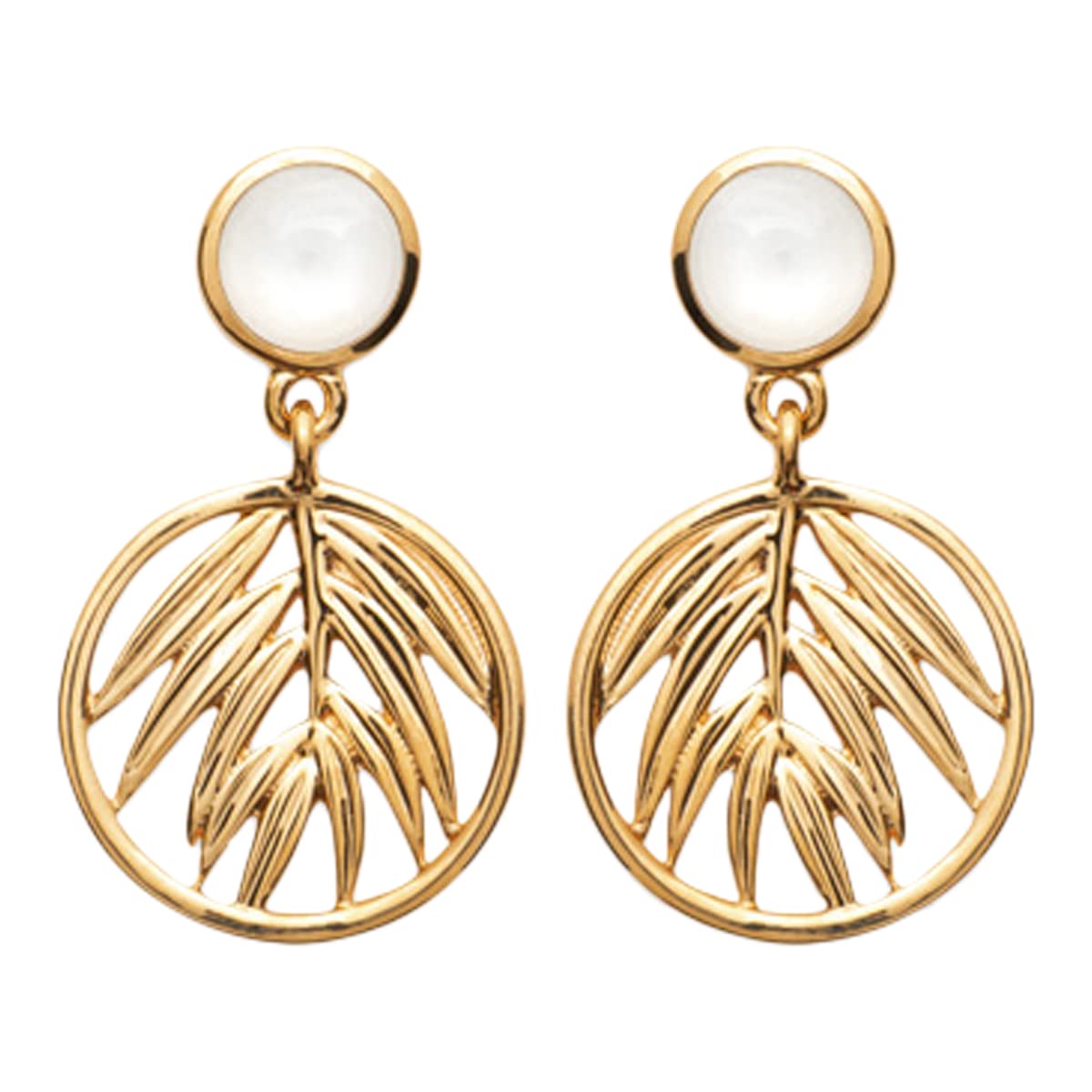 Tamara Mother of Pearl Dangle Earrings in 925 Sterling Silver Plated Rhodium or 18K Gold Plated