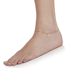 Load image into Gallery viewer, Mystigrey Milena Heart 18K Gold Plated Anklet With Cubic Zirconia
