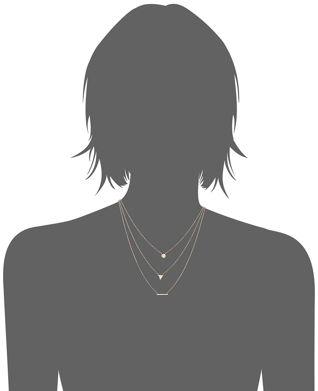 Victoria Triple Chain Necklace in 925 Sterling Silver Plated Rhodium or 18K Gold Plated, view 5