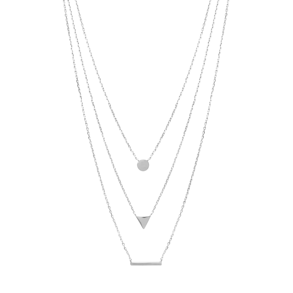 Mystigrey Victoria .925 Sterling Silver Plated Rhodium and 18K Gold Plated Necklace for Women 3 Chains