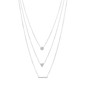 Mystigrey Victoria .925 Sterling Silver Plated Rhodium and 18K Gold Plated Necklace for Women 3 Chains