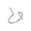 Gaelle Open Ring in 925 Sterling Silver Plated Rhodium or 18K Gold Plated, view 5