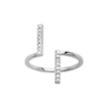 Gaelle Open Ring in 925 Sterling Silver Plated Rhodium or 18K Gold Plated, view 6