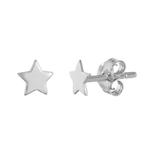 Load image into Gallery viewer, Mystigrey Polaris Single Star .925 Sterling Silver Plated Rhodium and 18K Gold Plated Earrings
