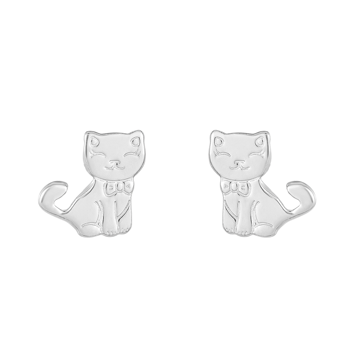 Cat Earrings in 925 Sterling Silver Plated Rhodium or 18K Gold Plated