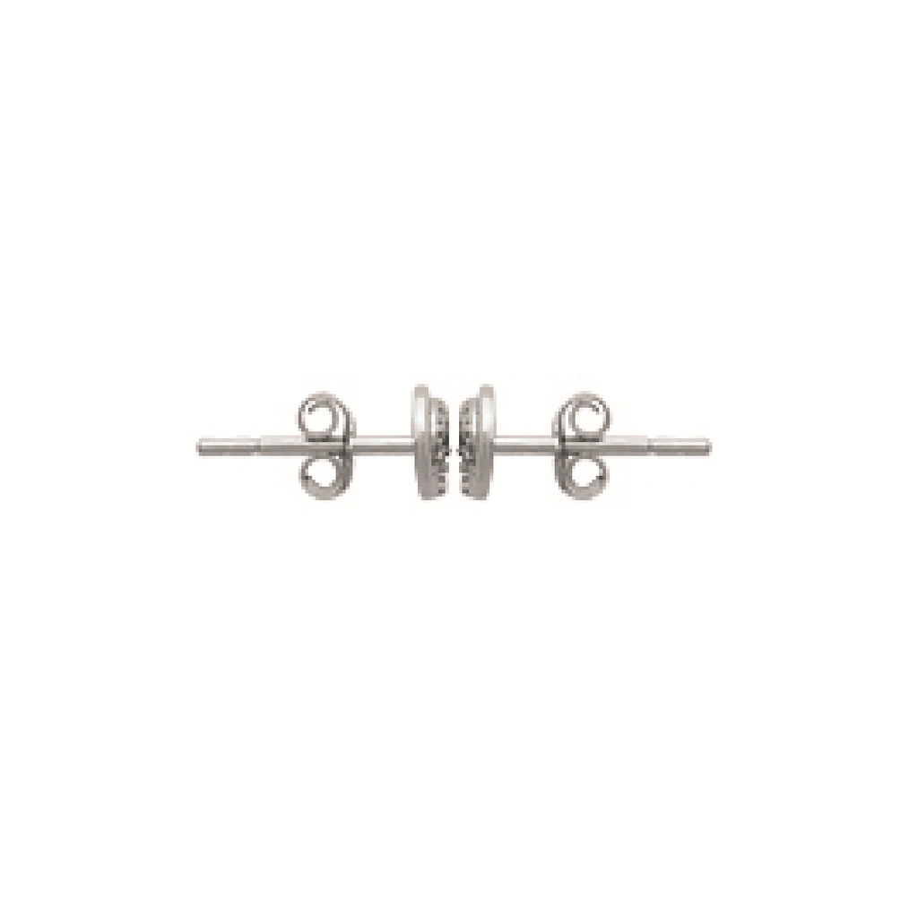 Carter Interlocked Circles Stud Earrings in 925 Sterling Silver Plated Rhodium or 18K Gold Plated, view 3