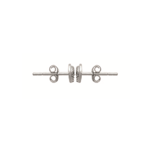 Mystigrey Carter .925 Sterling Silver Plated Rhodium and 18K Gold Plated Stud Earrings for Women with Cubic Zirconia - Interlocked Circles