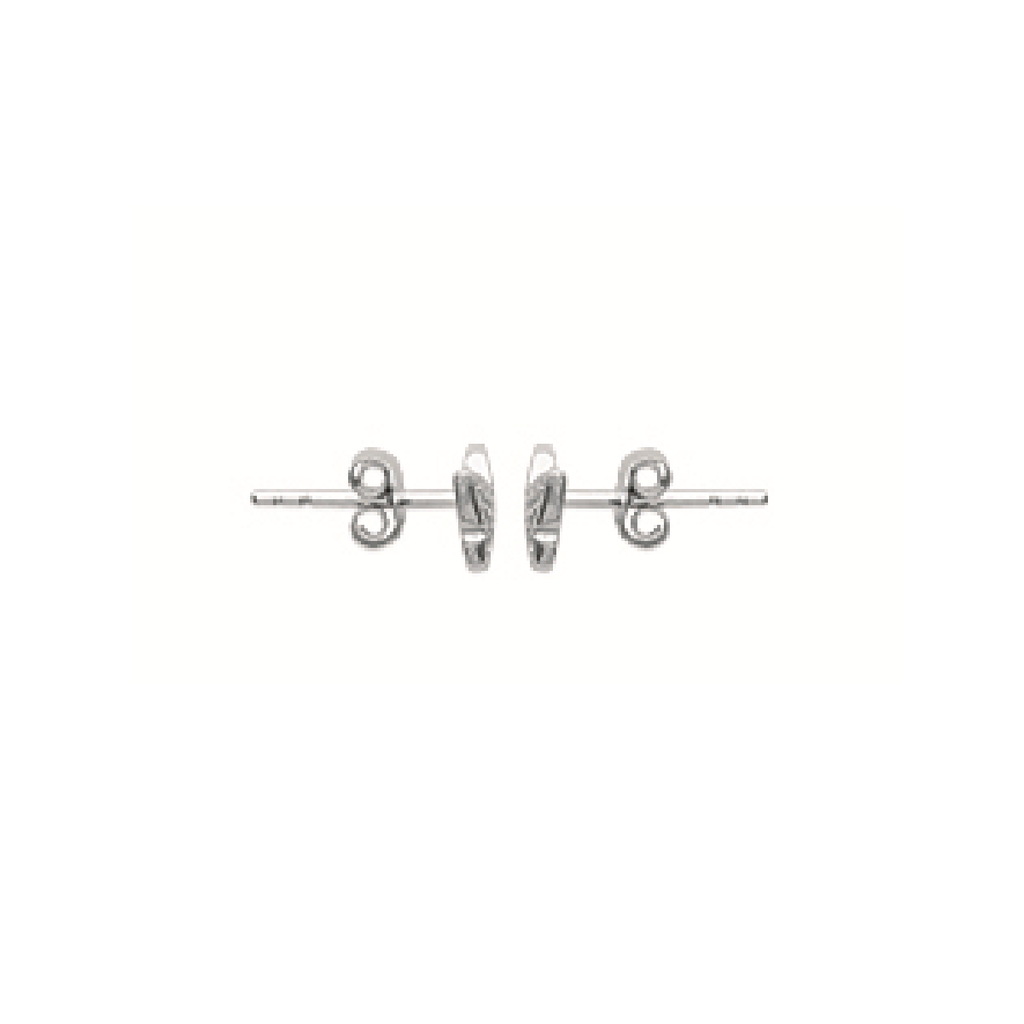 Butterfly Stud Earrings in 925 Sterling Silver Plated Rhodium, view 4