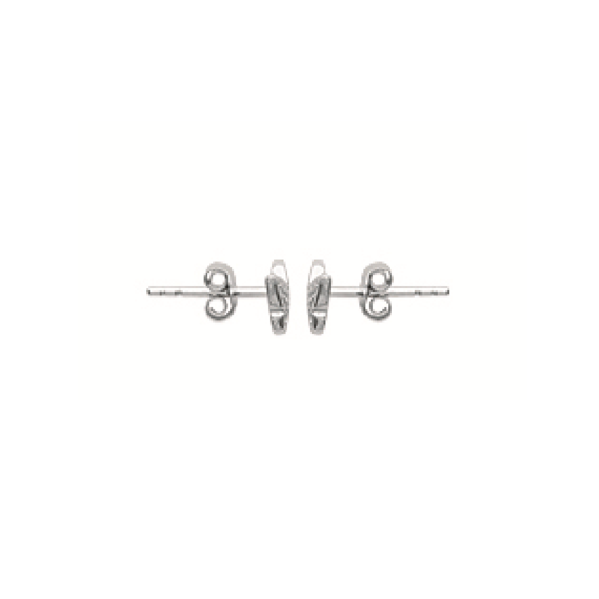 Butterfly Stud Earrings in 925 Sterling Silver Plated Rhodium, view 4