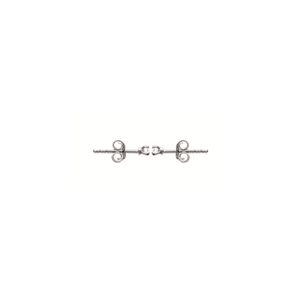 Mysti .925 Sterling Silver Plated Rhodium Solitary Square Earrings for Women with Cubic Zirconia