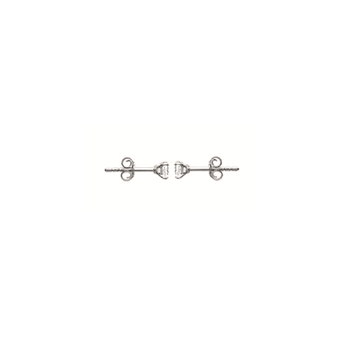 Mysti .925 Sterling Silver Plated Rhodium Solitary Square Earrings for Women with Cubic Zirconia