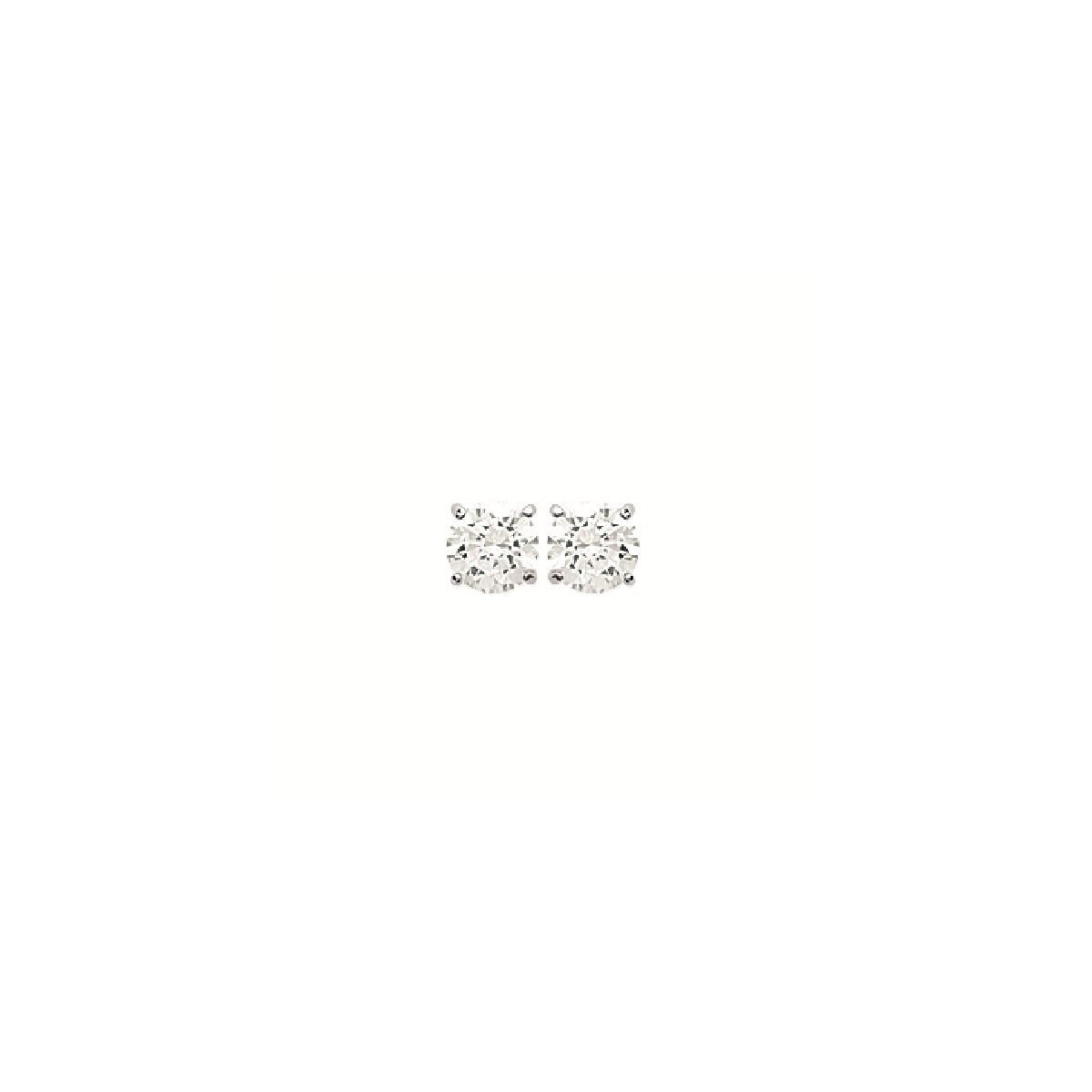 Mysti .925 Sterling Silver Plated Rhodium Solitary Square Earrings for Women with Cubic Zirconia