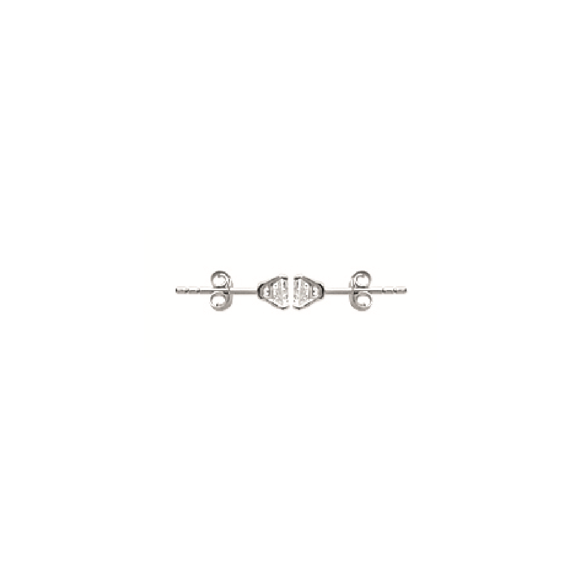 Mysti .925 Sterling Silver Plated Rhodium Solitary Square Earrings for Women with Cubic Zirconia
