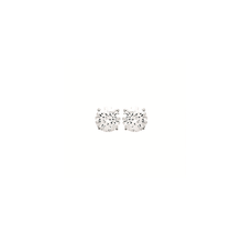 Load image into Gallery viewer, Mysti .925 Sterling Silver Plated Rhodium Solitary Square Earrings for Women with Cubic Zirconia
