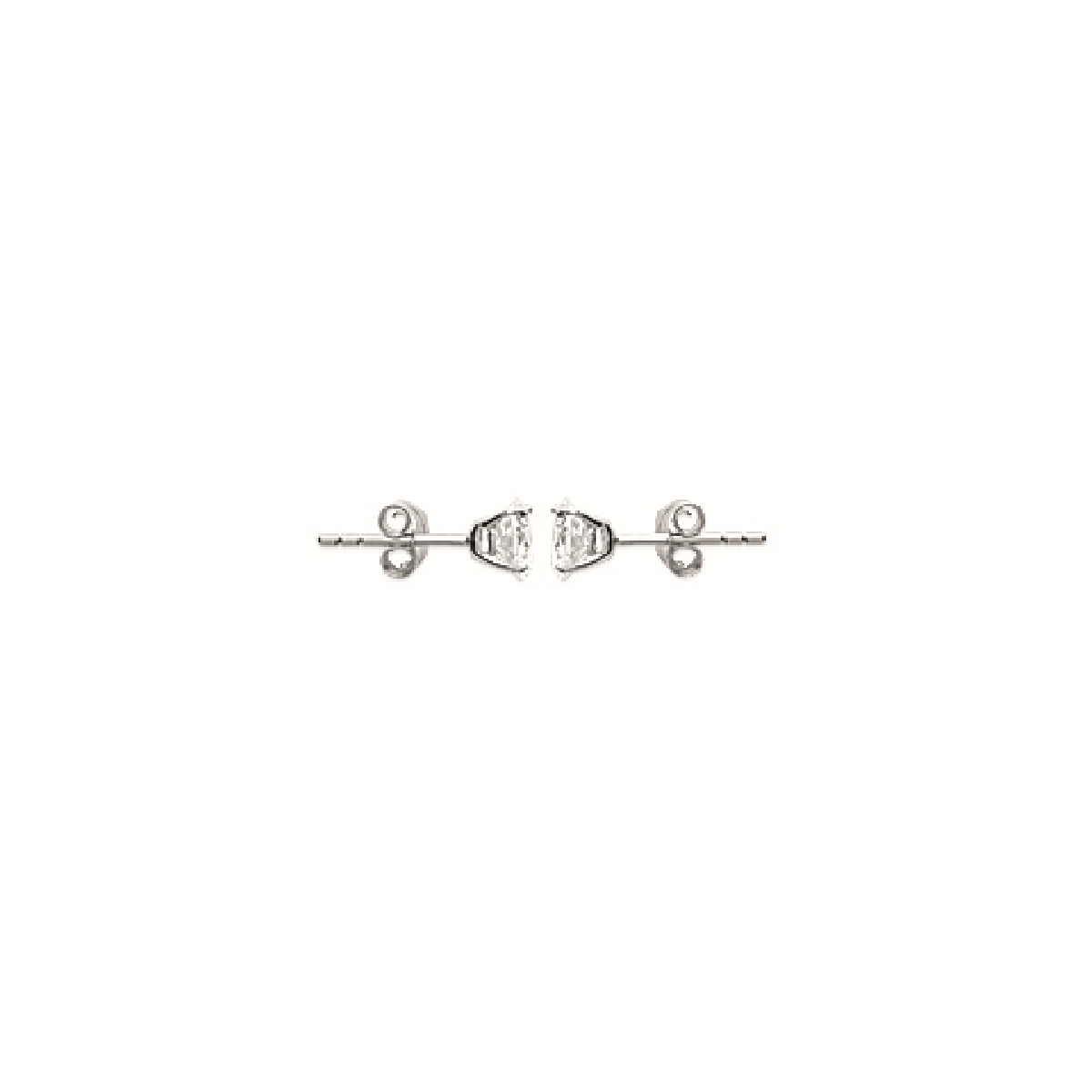 Mysti .925 Sterling Silver Plated Rhodium Solitary Square Earrings for Women with Cubic Zirconia