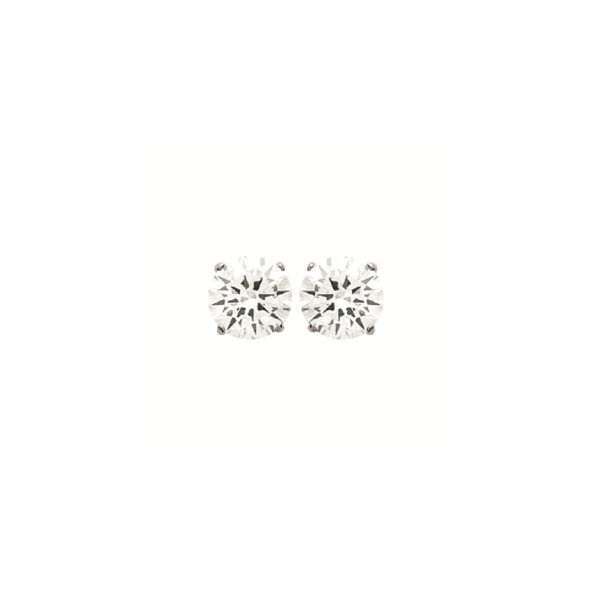 Mysti .925 Sterling Silver Plated Rhodium Solitary Square Earrings for Women with Cubic Zirconia