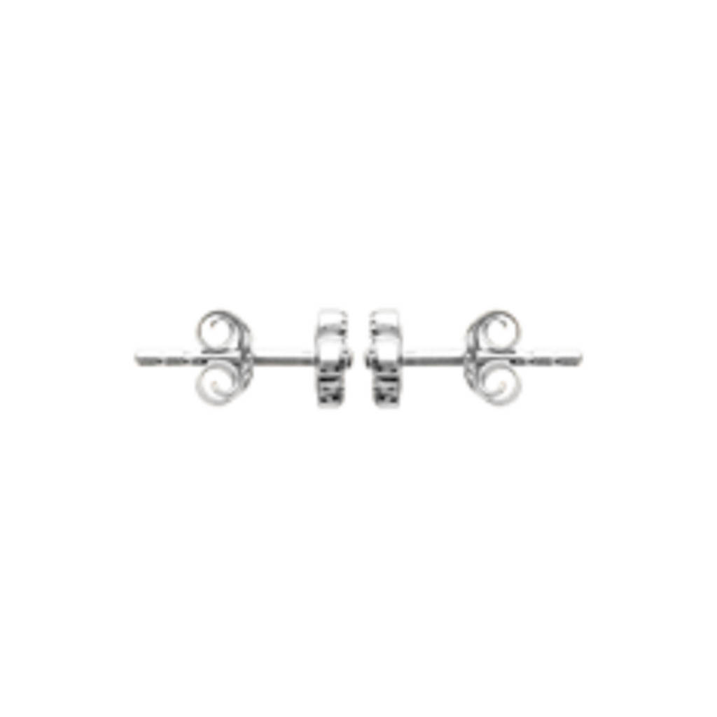 Mystigrey Flore .925 Sterling Silver Plated Rhodium and 18K Gold Plated Stud Flower Earrings for Women with Cubic Zirconia