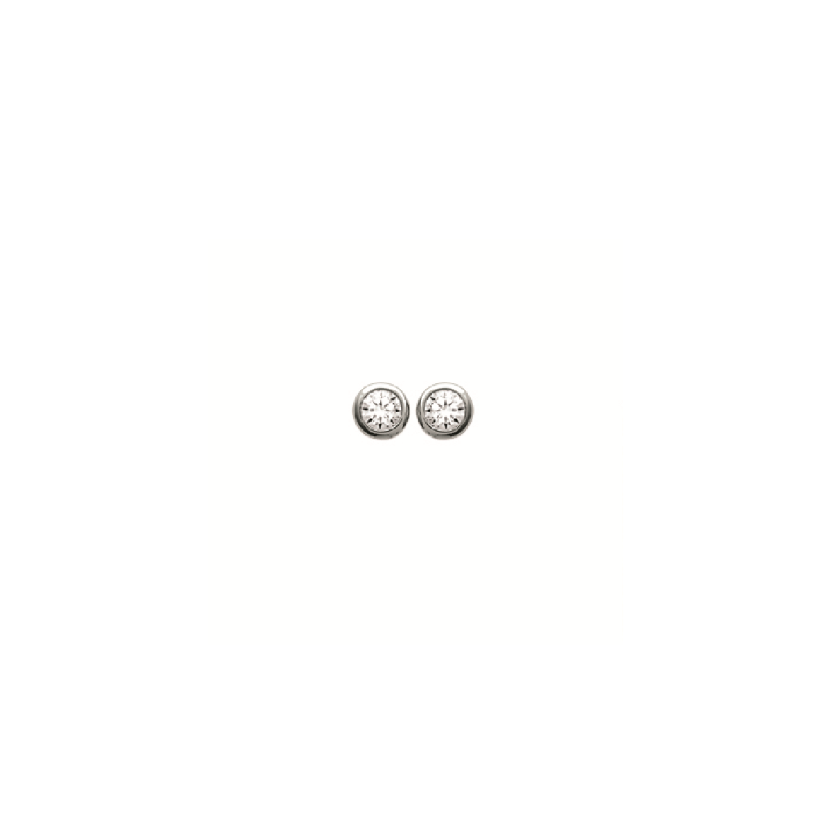Hannah Solitaire Earrings, 925 Sterling Silver Plated Rhodium