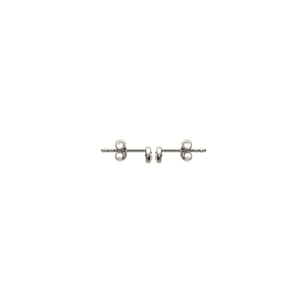 Hannah Solitaire Earrings, 925 Sterling Silver Plated Rhodium