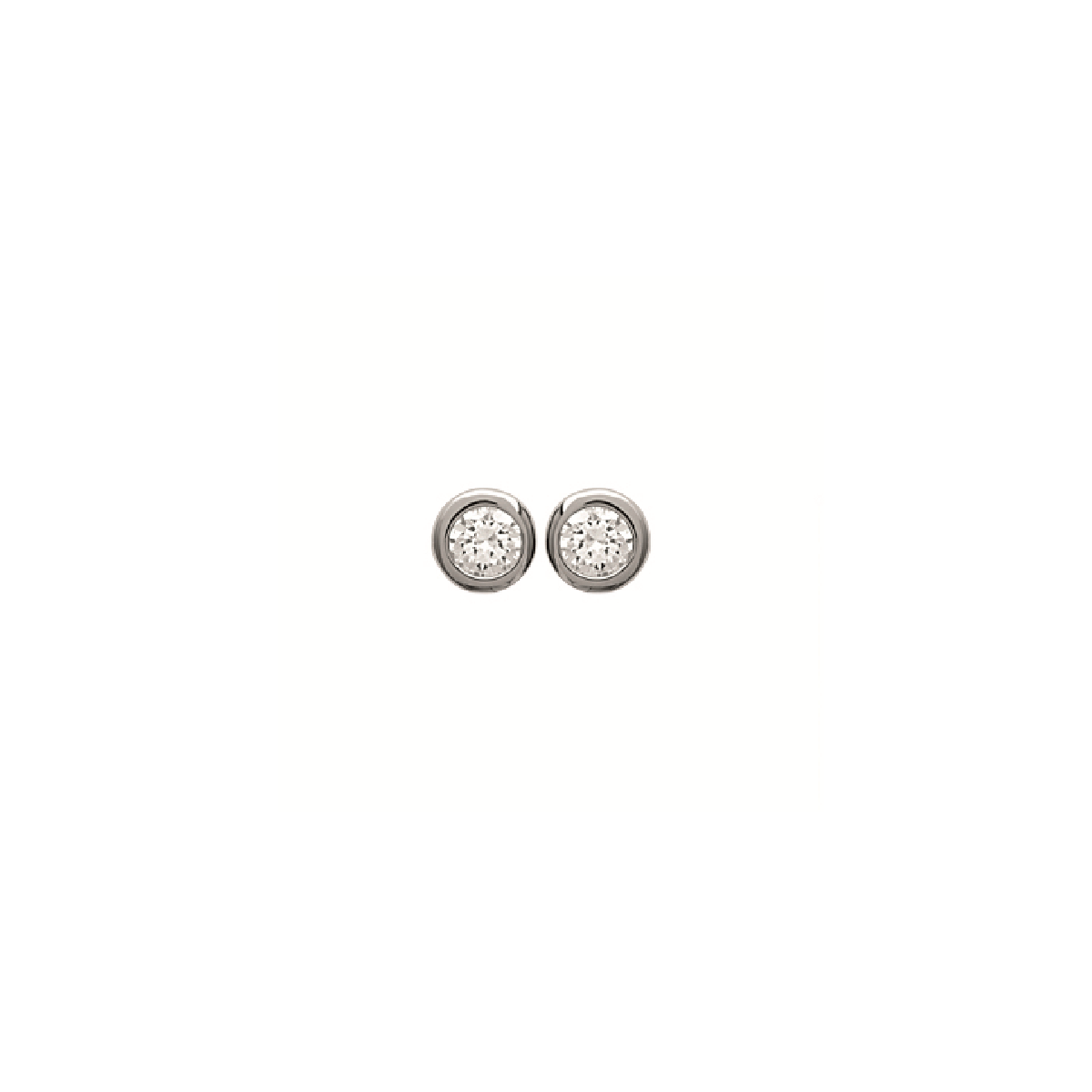 Hannah Solitaire Earrings in 925 Sterling Silver Plated Rhodium, view 15