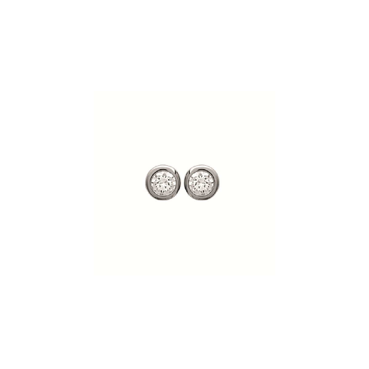 Hannah Solitaire Earrings, 925 Sterling Silver Plated Rhodium