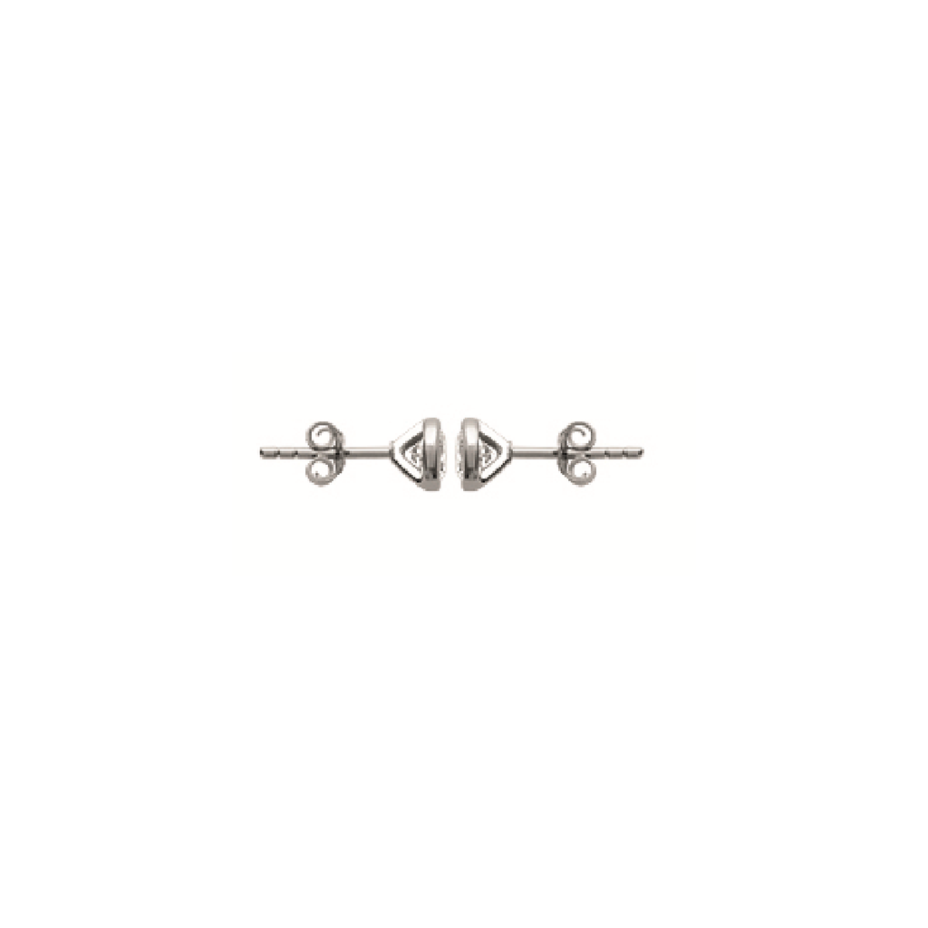 Hannah Solitaire Earrings, 925 Sterling Silver Plated Rhodium