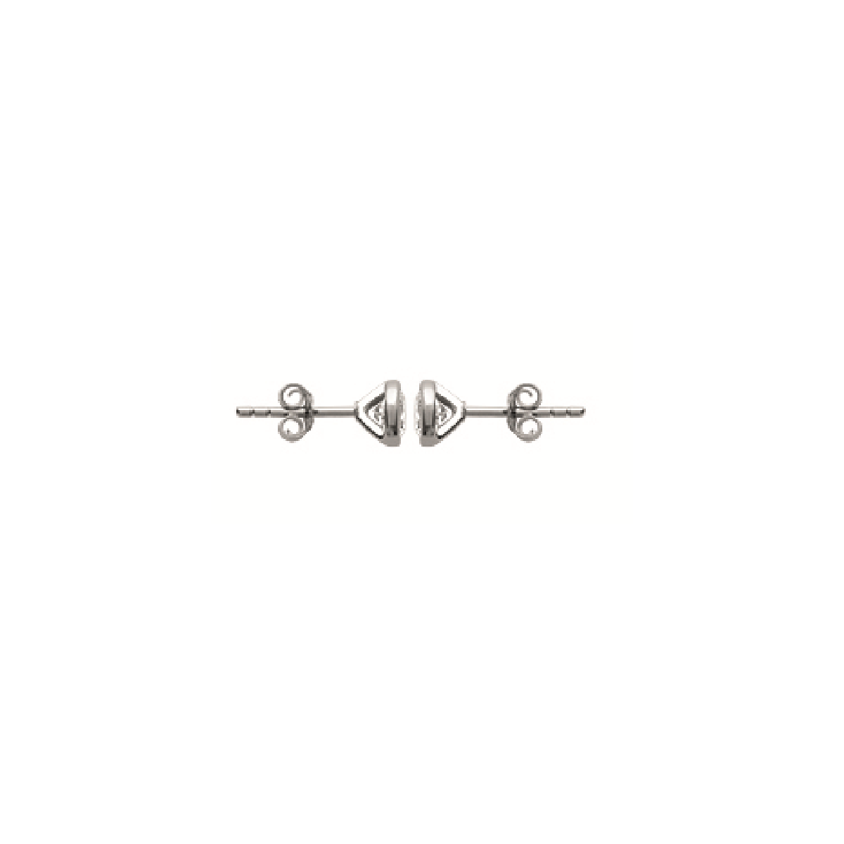 Hannah Solitaire Earrings, 925 Sterling Silver Plated Rhodium