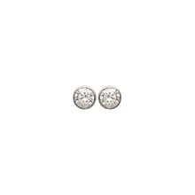 Load image into Gallery viewer, Mystigrey Hannah .925 Sterling Silver Plated Rhodium Solitary Earrings for Women with Cubic Zirconia
