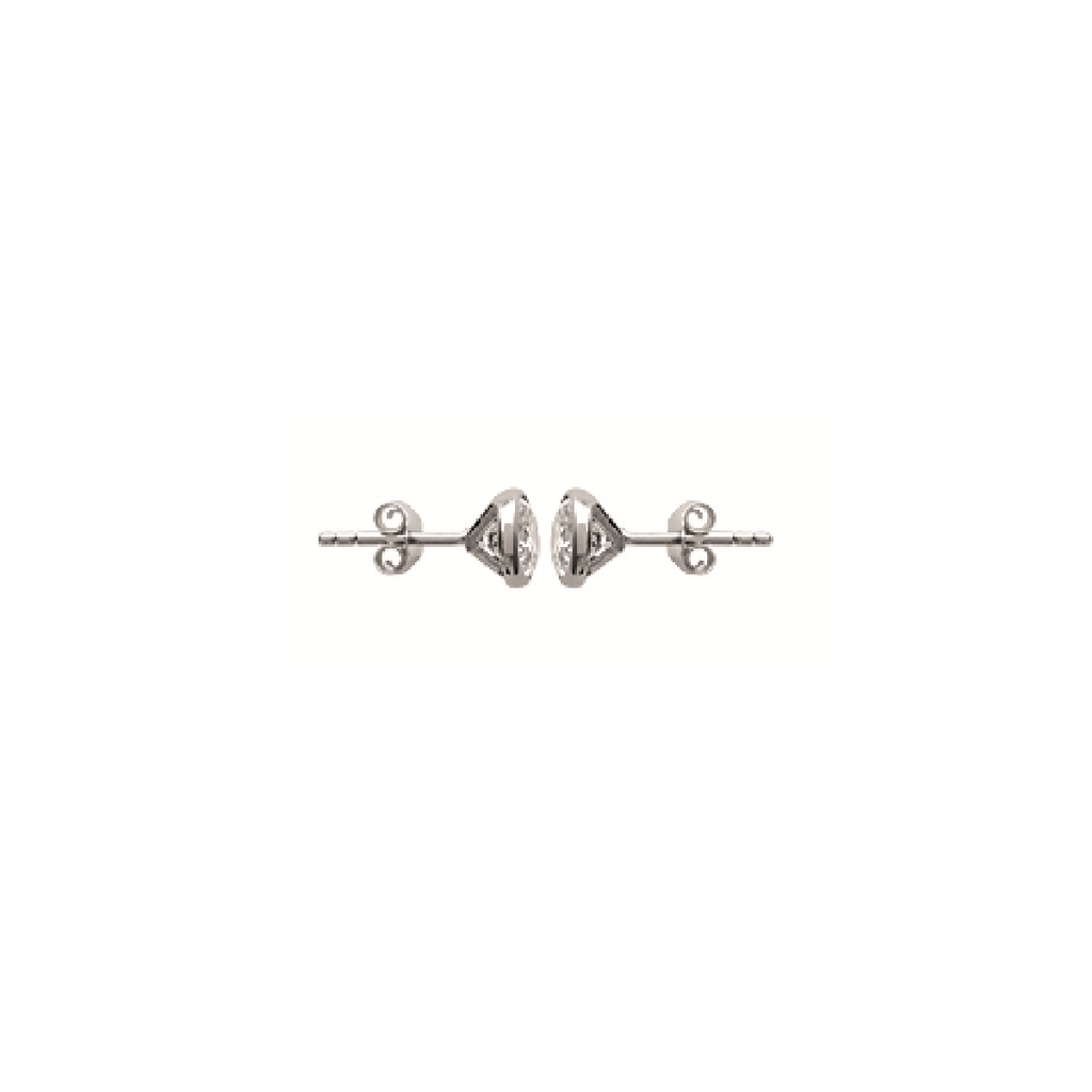Hannah Solitaire Earrings, 925 Sterling Silver Plated Rhodium