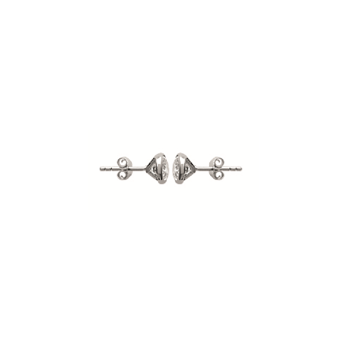 Hannah Solitaire Earrings, 925 Sterling Silver Plated Rhodium