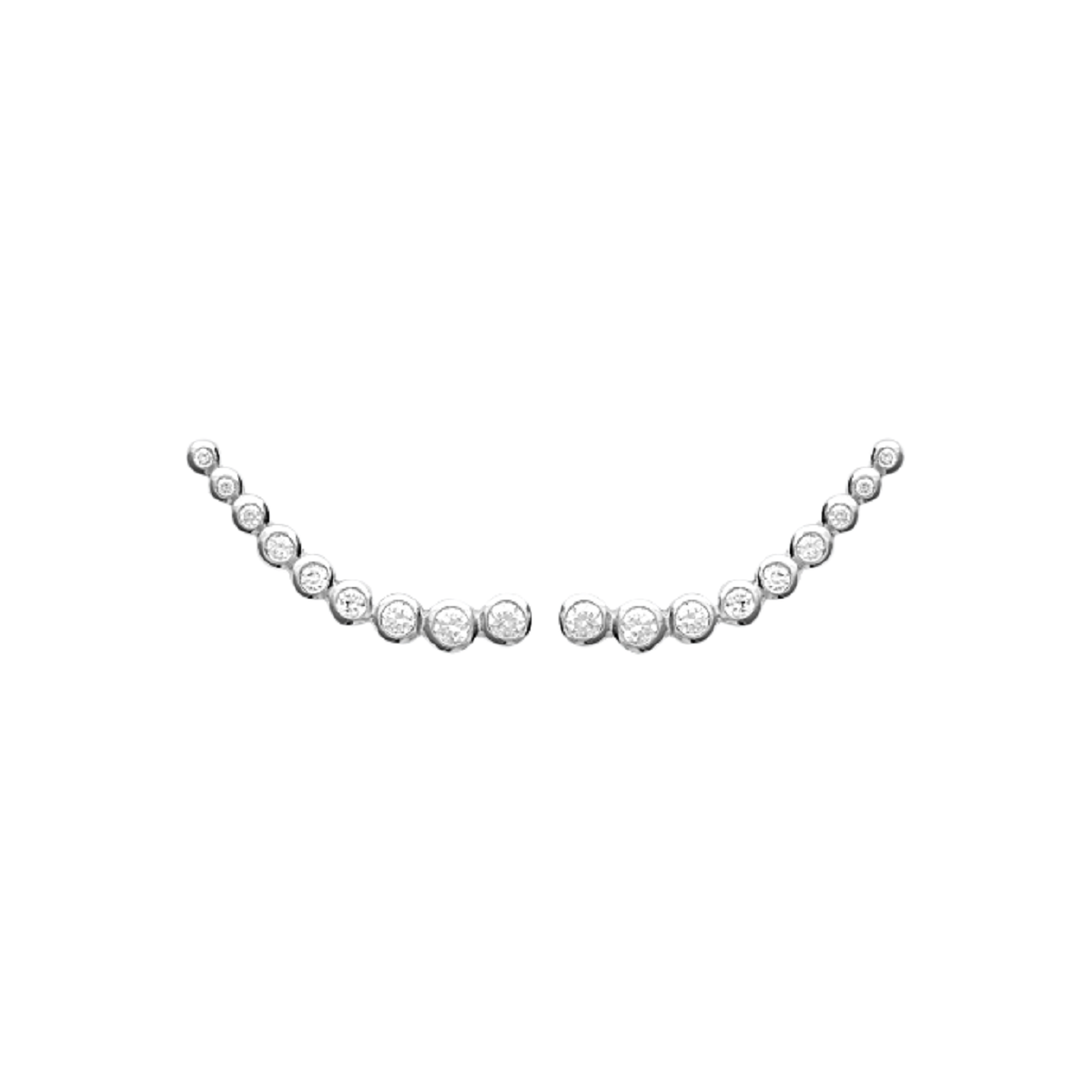 Mystigrey Elizabeth .925 Sterling Silver Plated Rhodium, 18K Rose Gold Plated and 18K Gold Plated Climber Earrings for Women with Cubic Zirconia
