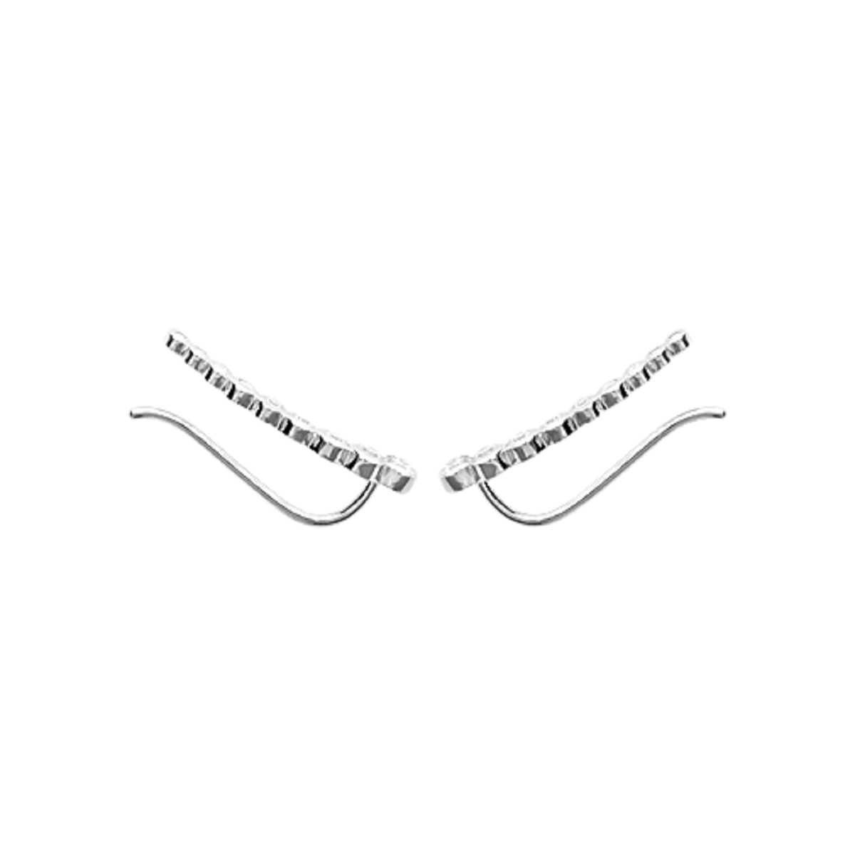 Mystigrey Elizabeth .925 Sterling Silver Plated Rhodium, 18K Rose Gold Plated and 18K Gold Plated Climber Earrings for Women with Cubic Zirconia