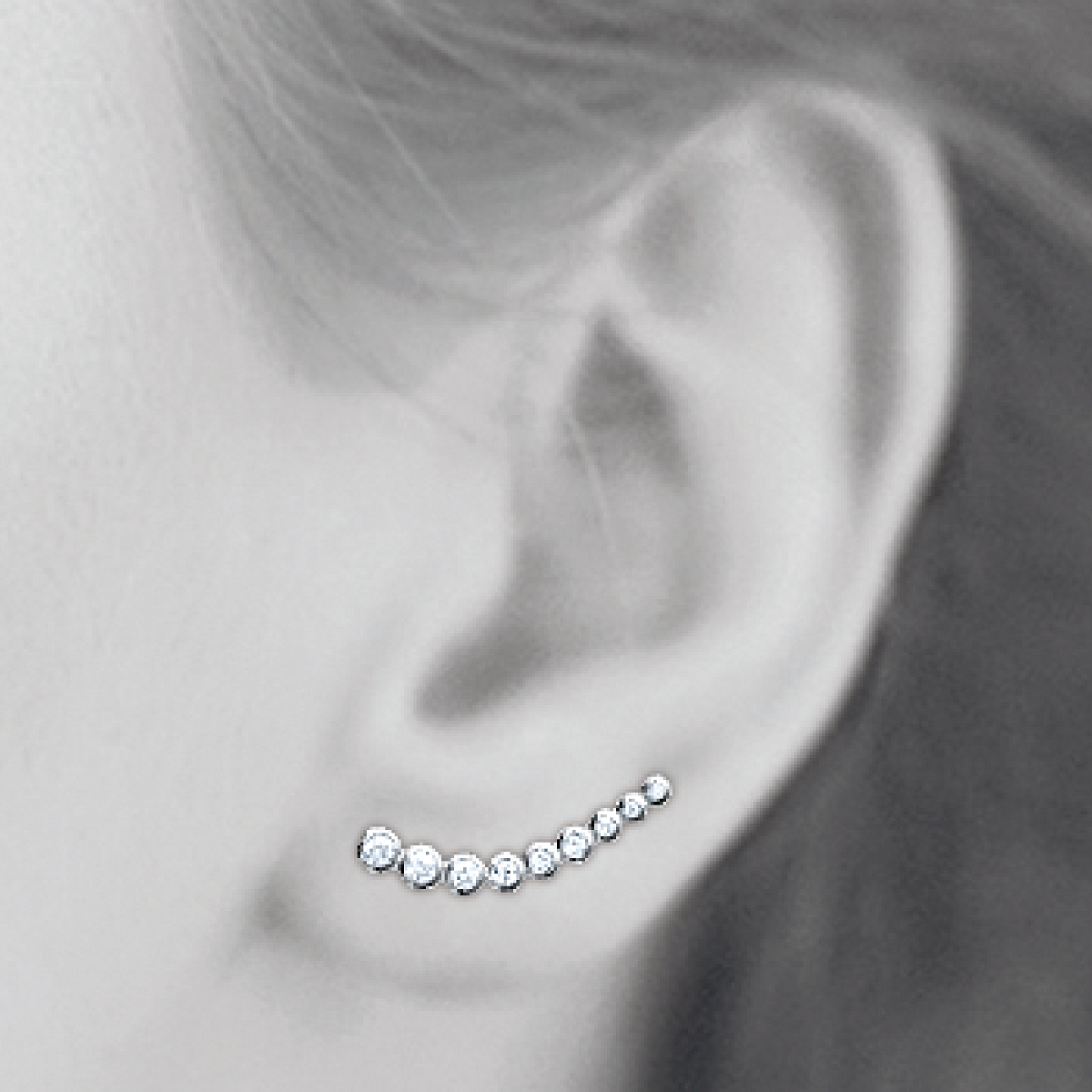 Mystigrey Elizabeth .925 Sterling Silver Plated Rhodium, 18K Rose Gold Plated and 18K Gold Plated Climber Earrings for Women with Cubic Zirconia
